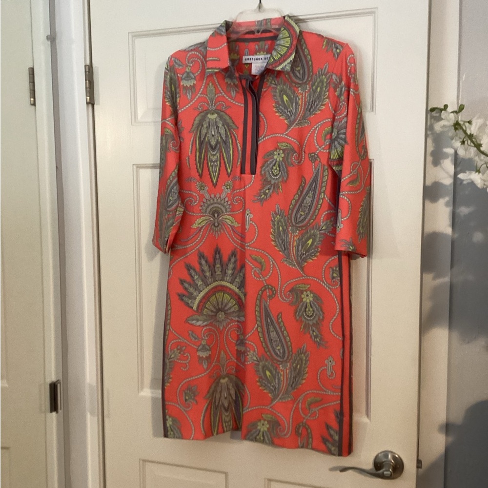 Gretchen Scott Designs Coral Paisley Dress